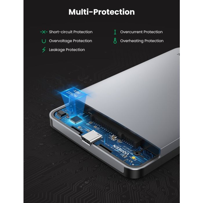 Ugreen 2.5 SATA ohišje za disk srebrn - box Ugreen 2.5 SATA ohišje za disk srebrn - box