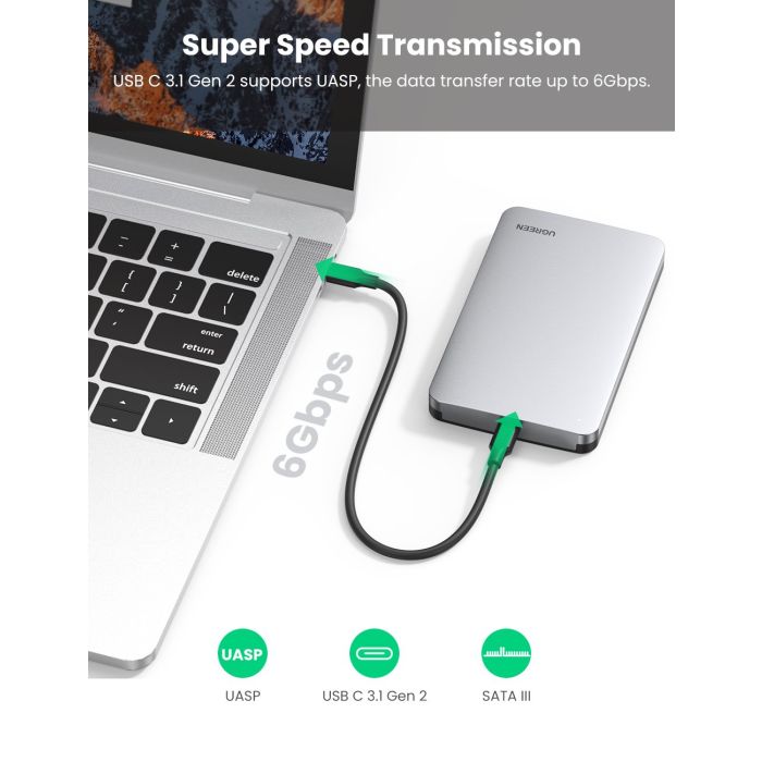 Ugreen 2.5 SATA ohišje za disk srebrn - box Ugreen 2.5 SATA ohišje za disk srebrn - box