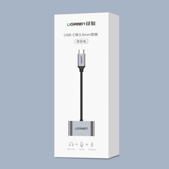 Ugreen USB-C na 3.5mm + USB-C Hub Adapter - box Ugreen USB-C na 3.5mm + USB-C Hub Adapter - box