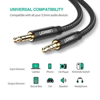 Ugreen aux avdio kabel 3.5mm 1m črn - polybag
