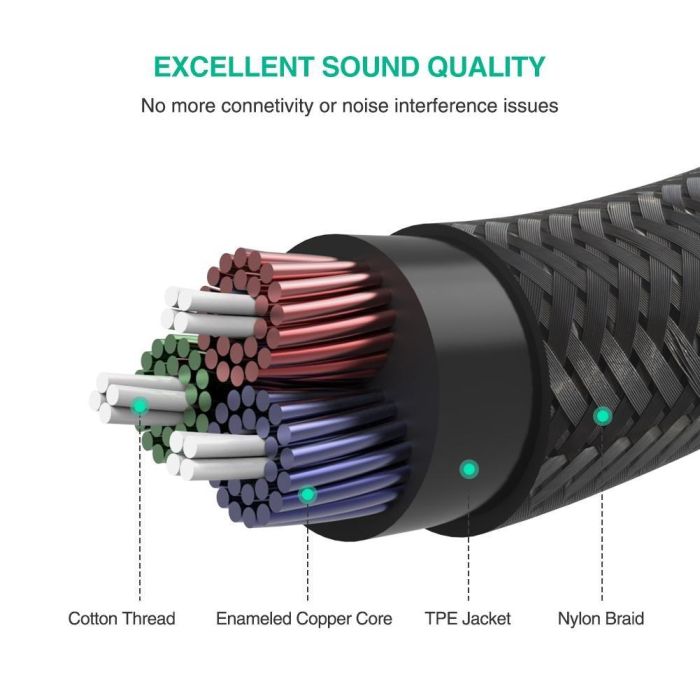 Ugreen aux avdio kabel 3.5mm 1m črn - polybag Ugreen aux avdio kabel 3.5mm 1m črn - polybag