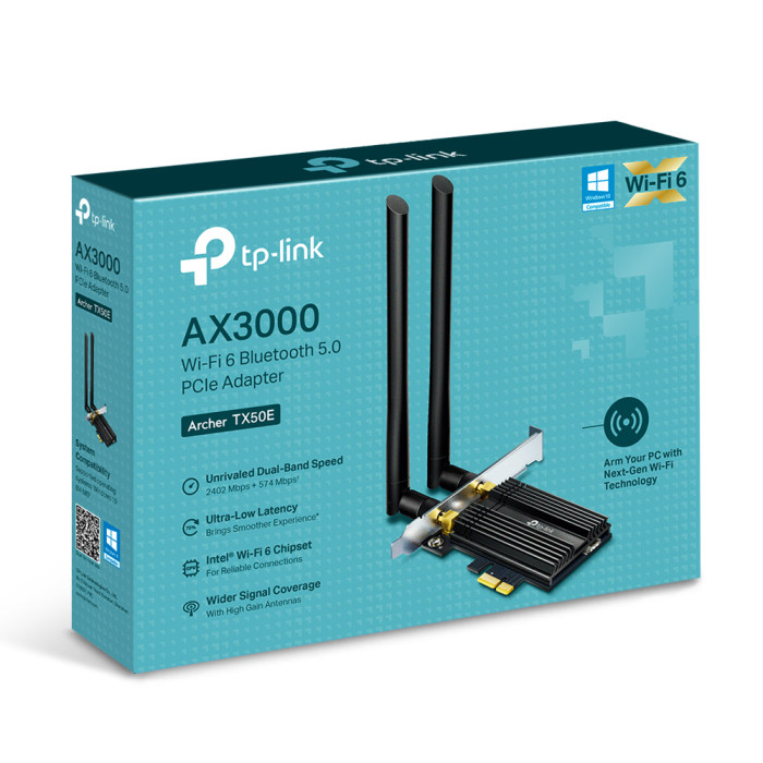 Tp-Link AX3000 Wi-Fi 6 Bluetooth 5.0 PCIe Adapter Tp-Link AX3000 Wi-Fi 6 Bluetooth 5.0 PCIe Adapter