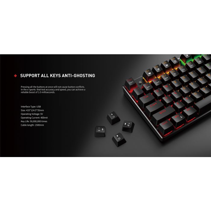 HAVIT Gamenote USB mehanska tipkovnica HV-KB498L - SLO znaki HAVIT Gamenote USB mehanska tipkovnica HV-KB498L - SLO znaki