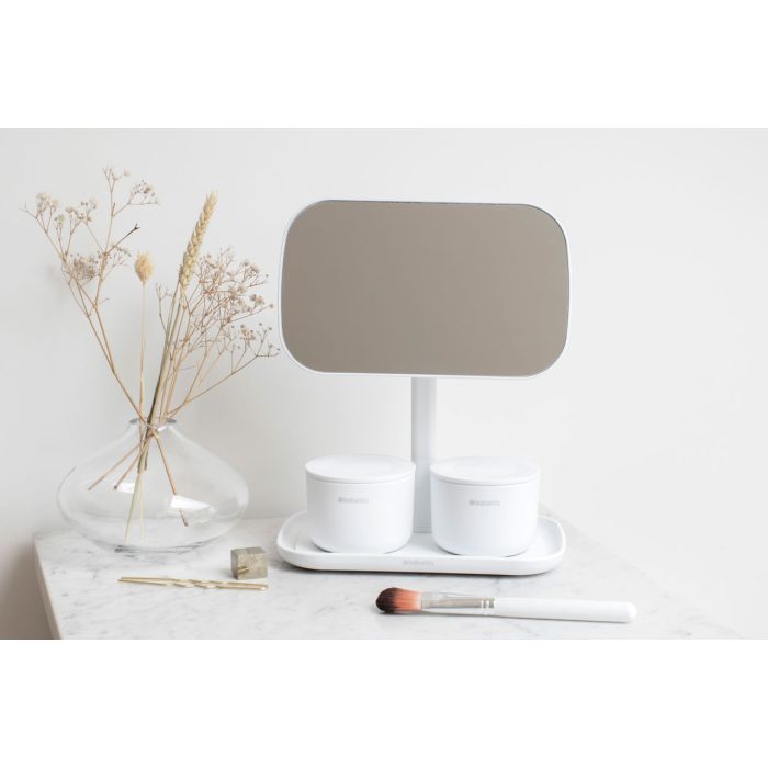 Brabantia ReNew ogledalo s posodico za odlaganje temno bela Brabantia ReNew ogledalo s posodico za odlaganje temno bela