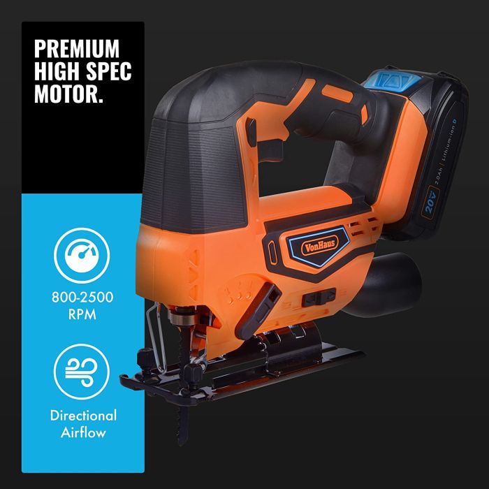 VonHaus akumulatorska vbodna žaga + 20V D-Series baterija 2,0Ah 3500010 VonHaus akumulatorska vbodna žaga + 20V D-Series baterija 2,0Ah 3500010