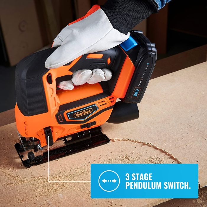 VonHaus akumulatorska vbodna žaga + 20V D-Series baterija 2,0Ah 3500010 VonHaus akumulatorska vbodna žaga + 20V D-Series baterija 2,0Ah 3500010