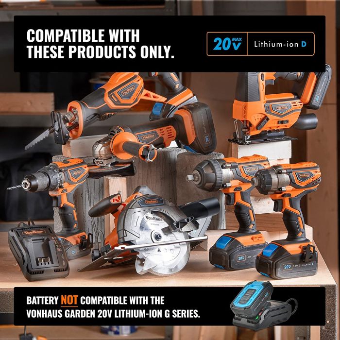 VonHaus akumulatorska vbodna žaga + 20V D-Series baterija 2,0Ah 3500010 VonHaus akumulatorska vbodna žaga + 20V D-Series baterija 2,0Ah 3500010