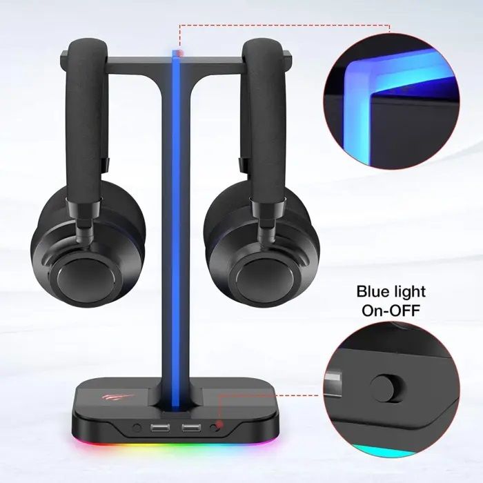 HAVIT Gamenote RGB LED stojalo za slušalke TH650 HAVIT Gamenote RGB LED stojalo za slušalke TH650