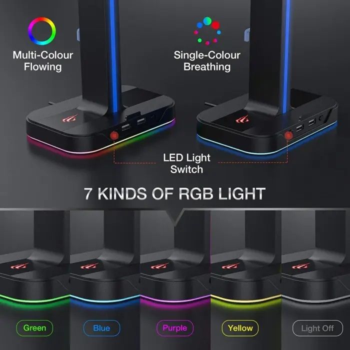 HAVIT Gamenote RGB LED stojalo za slušalke TH650 HAVIT Gamenote RGB LED stojalo za slušalke TH650