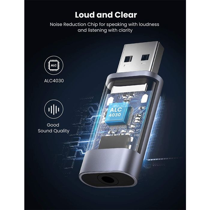 UGREEN USB zunanja zvočna kartica iz USB na 3.5mm avdio - box UGREEN USB zunanja zvočna kartica iz USB na 3.5mm avdio - box