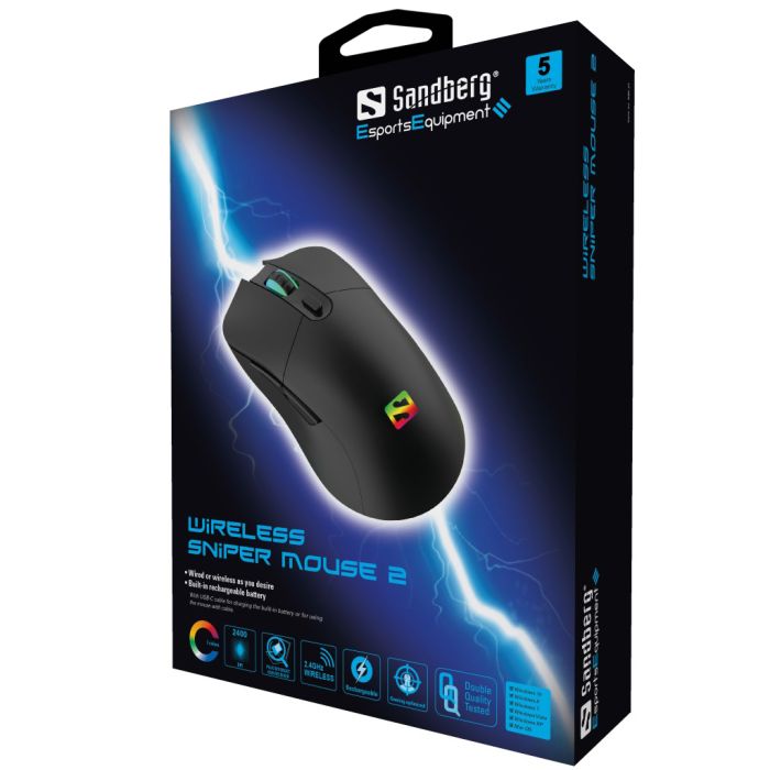 Sandberg Wireless Sniper Mouse 2 brezžična RGB miška Sandberg Wireless Sniper Mouse 2 brezžična RGB miška