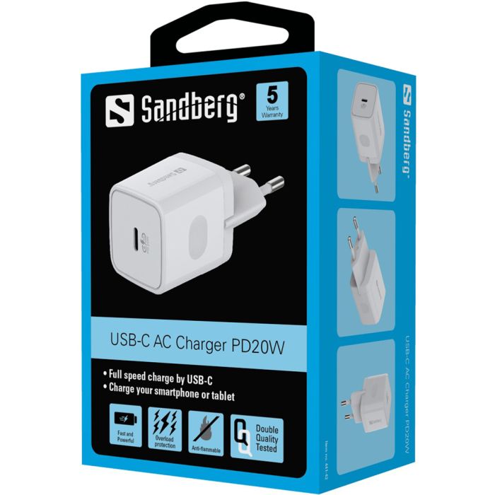 Sandberg USB-C polnilnik s Power Delivery Sandberg USB-C polnilnik s Power Delivery