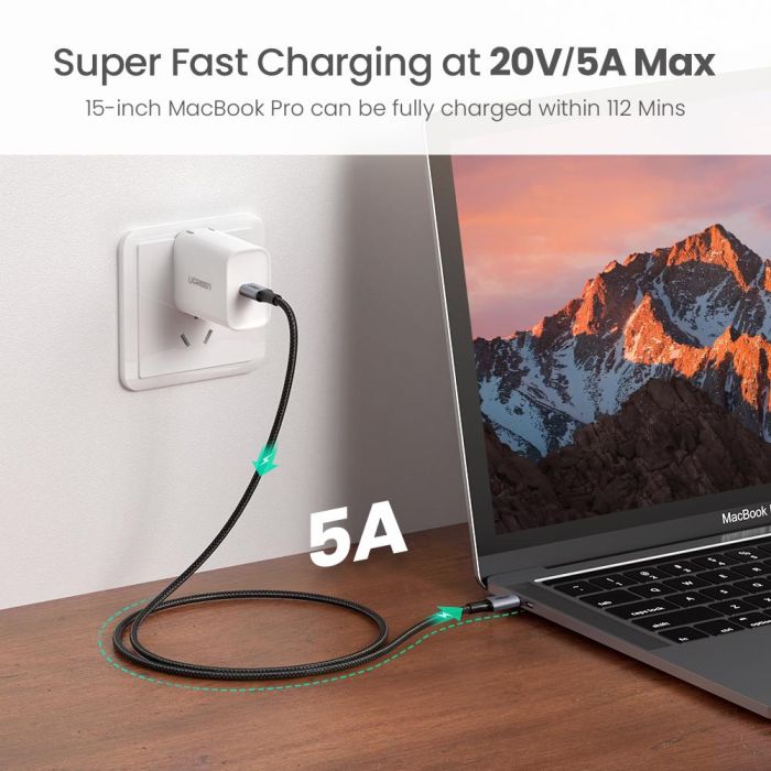 Ugreen 100W PD kabel USB-C 2m - polybag Ugreen 100W PD kabel USB-C 2m - polybag