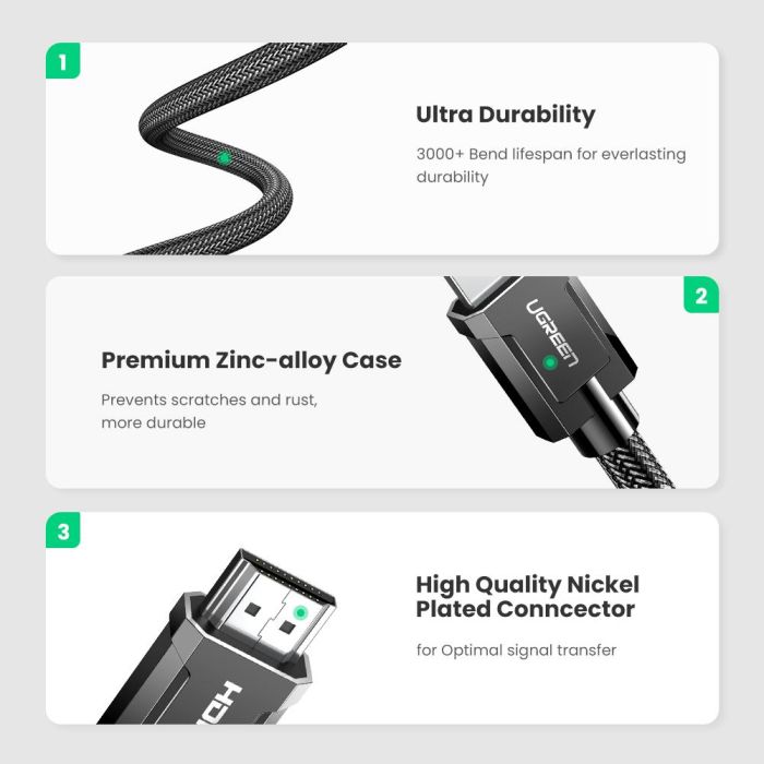 Ugreen 8K Ultra HDMI 2.1 kabel 3m - box Ugreen 8K Ultra HDMI 2.1 kabel 3m - box