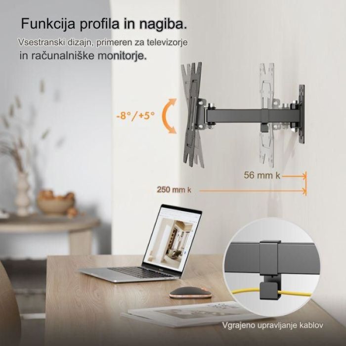 VonHaus 23-43 pregibni nosilec za TV/monitor do 35kg VonHaus 23-43 pregibni nosilec za TV/monitor do 35kg