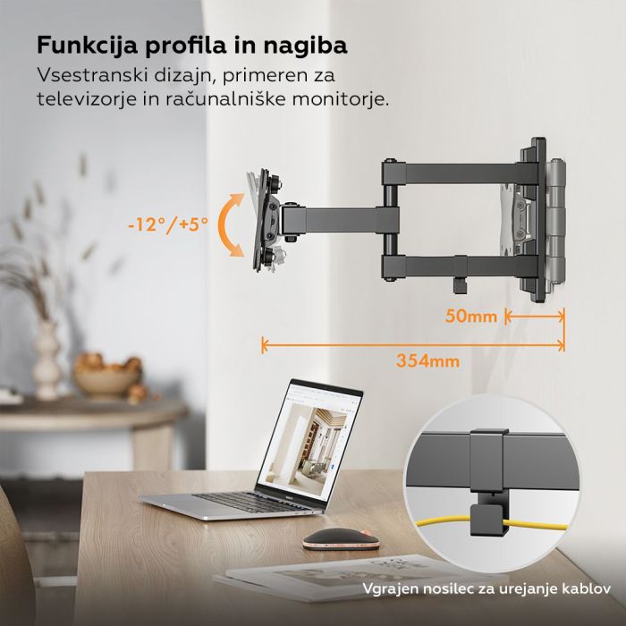 VonHaus 23-27 pregibni nosilec za TV/monitor do 35kg VonHaus 23-27 pregibni nosilec za TV/monitor do 35kg