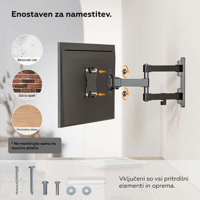 VonHaus 23-27 pregibni nosilec za TV/monitor do 35kg VonHaus 23-27 pregibni nosilec za TV/monitor do 35kg