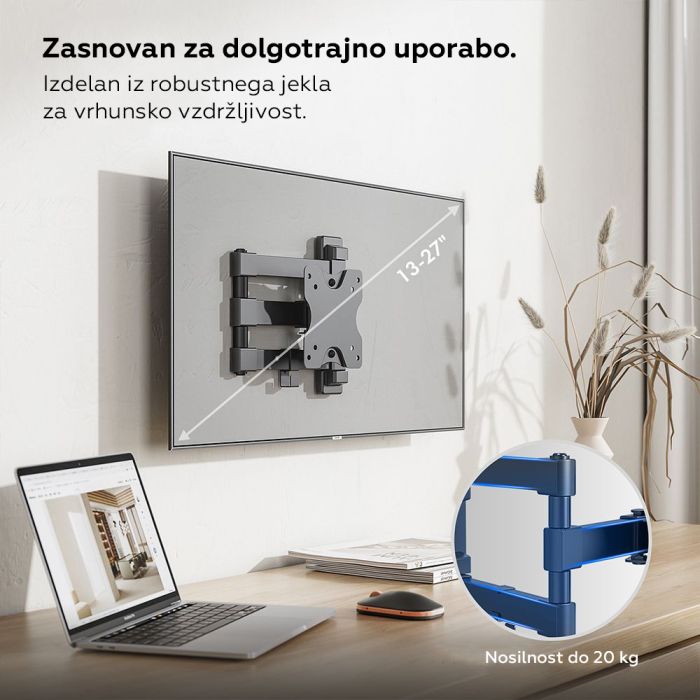 VonHaus 23-27 pregibni nosilec za TV/monitor do 35kg VonHaus 23-27 pregibni nosilec za TV/monitor do 35kg