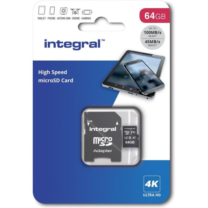 Integral 64GB Professional High Speed 180MB/s microSDXC V30 UHS-I U3 Integral 64GB Professional High Speed 180MB/s microSDXC V30 UHS-I U3