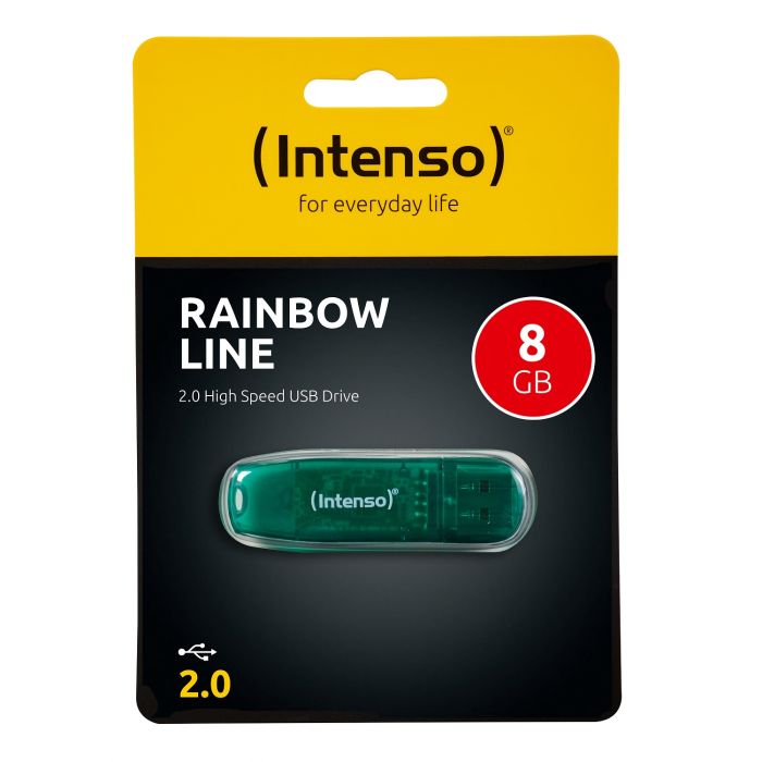 Intenso 8GB Rainbow Line USB 2.0 spominski ključek - Zelen Intenso 8GB Rainbow Line USB 2.0 spominski ključek - Zelen