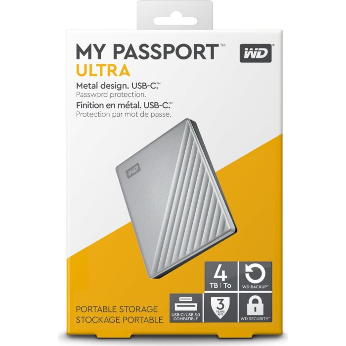 WD 4TB My Passport ULTRA Silver 2,5 USB 3.2 zunanji HDD disk WD 4TB My Passport ULTRA Silver 2,5 USB 3.2 zunanji HDD disk