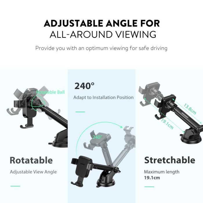 Ugreen nosilec telefona za avtomobil s priseskom 60990 - box