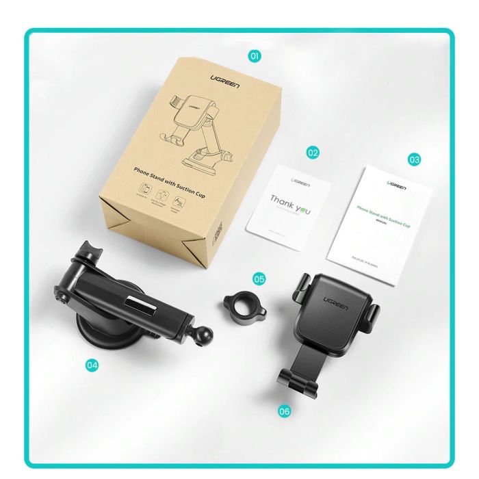 Ugreen nosilec telefona za avtomobil s priseskom 60990 - box
