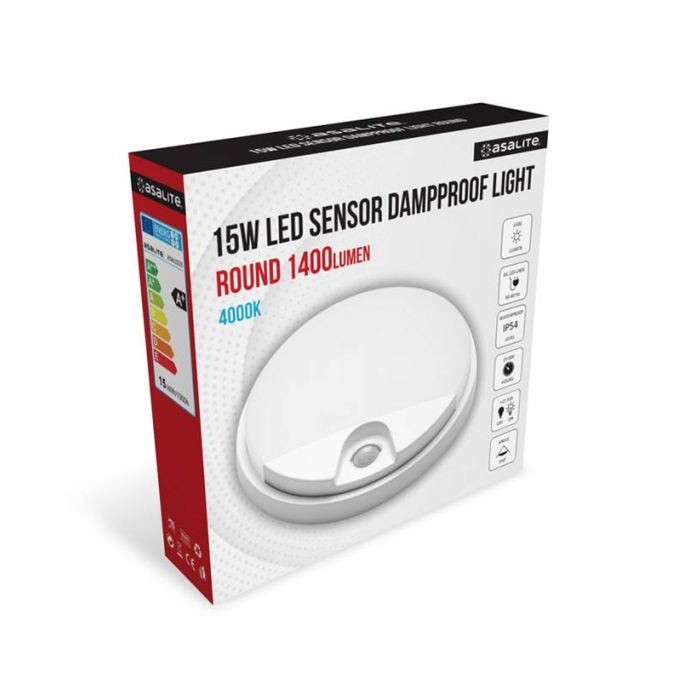 ASALITE stropna LED 15W 4000K, 1400lm, IP54, senzor ASALITE stropna LED 15W 4000K, 1400lm, IP54, senzor