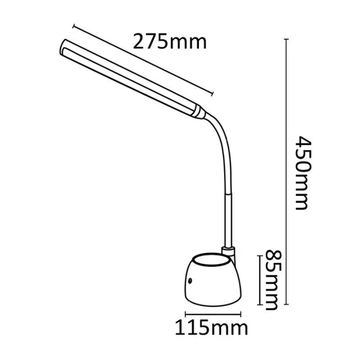 ASALITE namizna svetilka 6W, 4000K, 480lm, črna, dimer ASALITE namizna svetilka 6W, 4000K, 480lm, črna, dimer