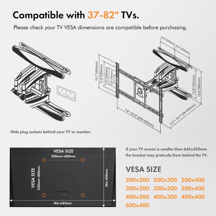 VonHaus 37-70 nagibni stenski nosilec do 45kg 3000296.1 VonHaus 37-70 nagibni stenski nosilec do 45kg 3000296.1