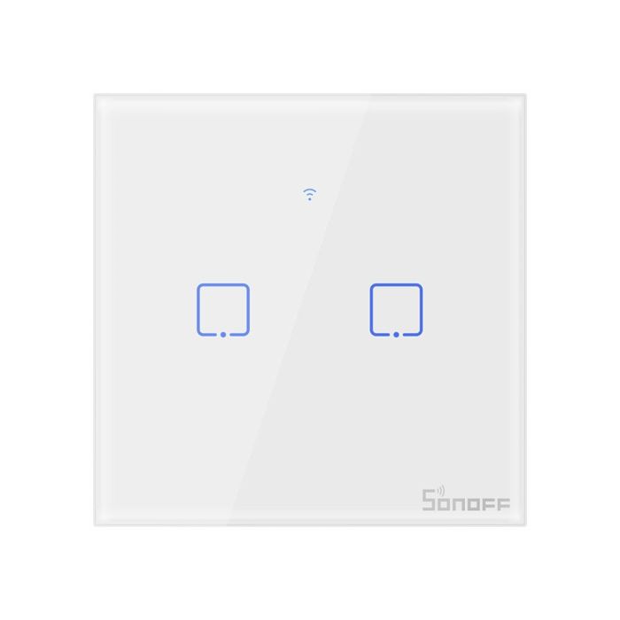SONOFF pametno stensko stikalo Wi-Fi dvojno T0EU2C-TX SONOFF pametno stensko stikalo Wi-Fi dvojno T0EU2C-TX