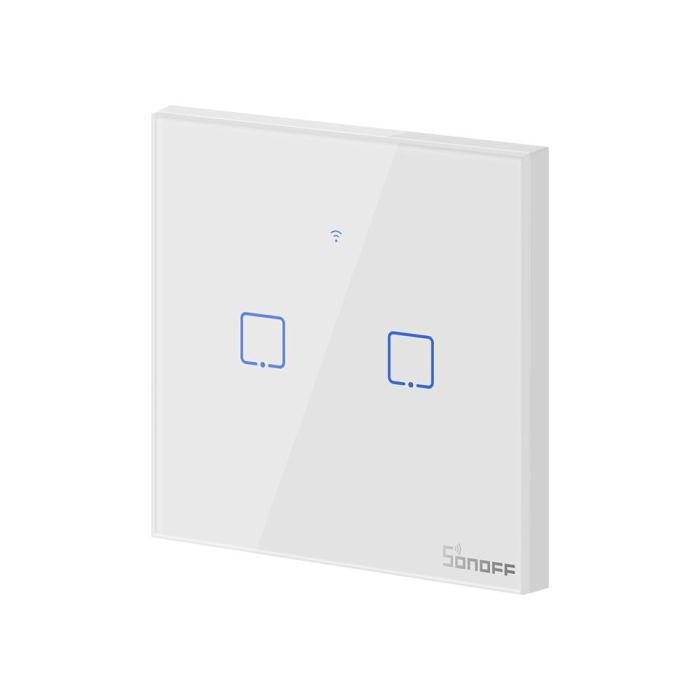 SONOFF pametno stensko stikalo Wi-Fi dvojno T0EU2C-TX SONOFF pametno stensko stikalo Wi-Fi dvojno T0EU2C-TX