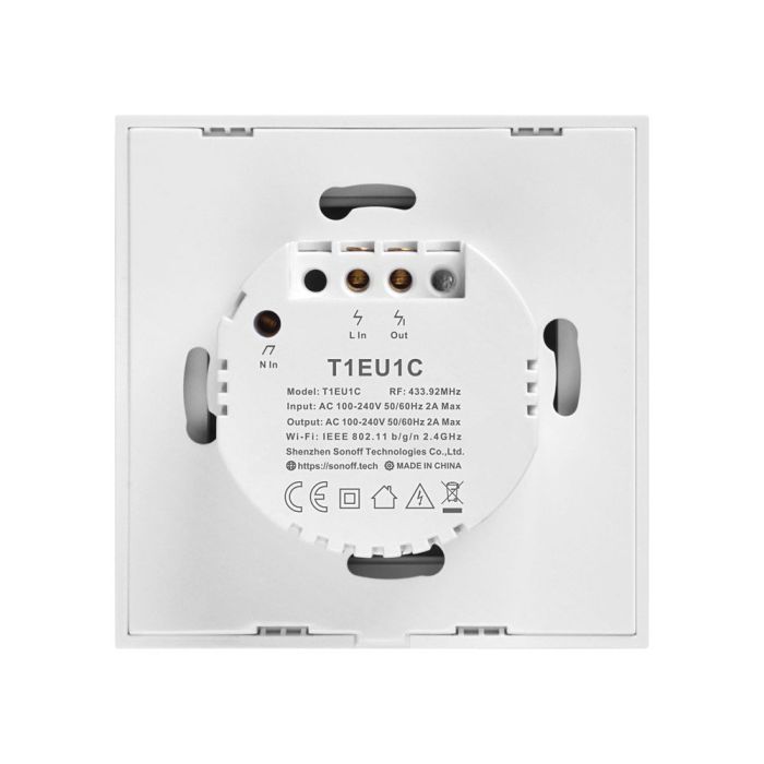 SONOFF pametno stensko stikalo Wi-Fi + RF433 enojno T1EU1C-TX SONOFF pametno stensko stikalo Wi-Fi + RF433 enojno T1EU1C-TX