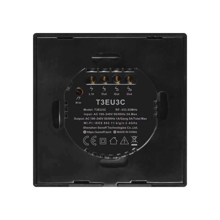SONOFF pametno stensko stikalo Wi-Fi T3EU3C-TX SONOFF pametno stensko stikalo Wi-Fi T3EU3C-TX