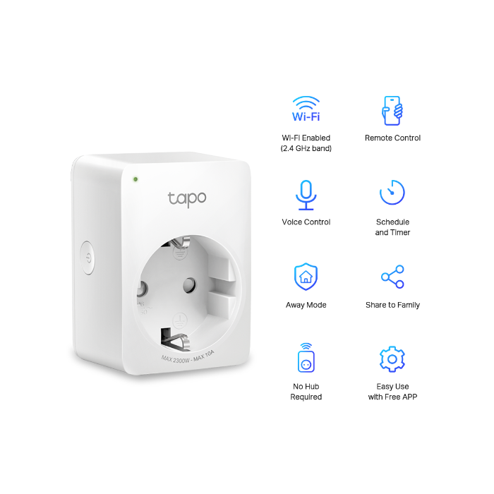 TP-LINK Tapo P100 Mini Smart Wi-Fi vtičnica - 2pack TP-LINK Tapo P100 Mini Smart Wi-Fi vtičnica - 2pack