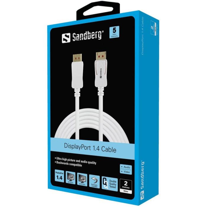 Sandberg DisplayPort 1.4 8k @ 60Hz 2m kabel Sandberg DisplayPort 1.4 8k @ 60Hz 2m kabel