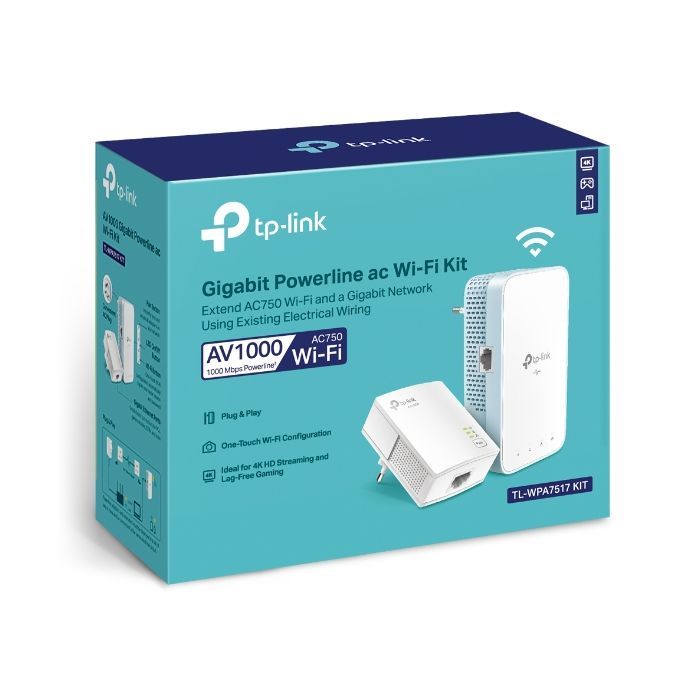 TP-LINK TL-WPA7517 KIT AV1000 Gigabit powerline Wi-FI AC adapter TP-LINK TL-WPA7517 KIT AV1000 Gigabit powerline Wi-FI AC adapter