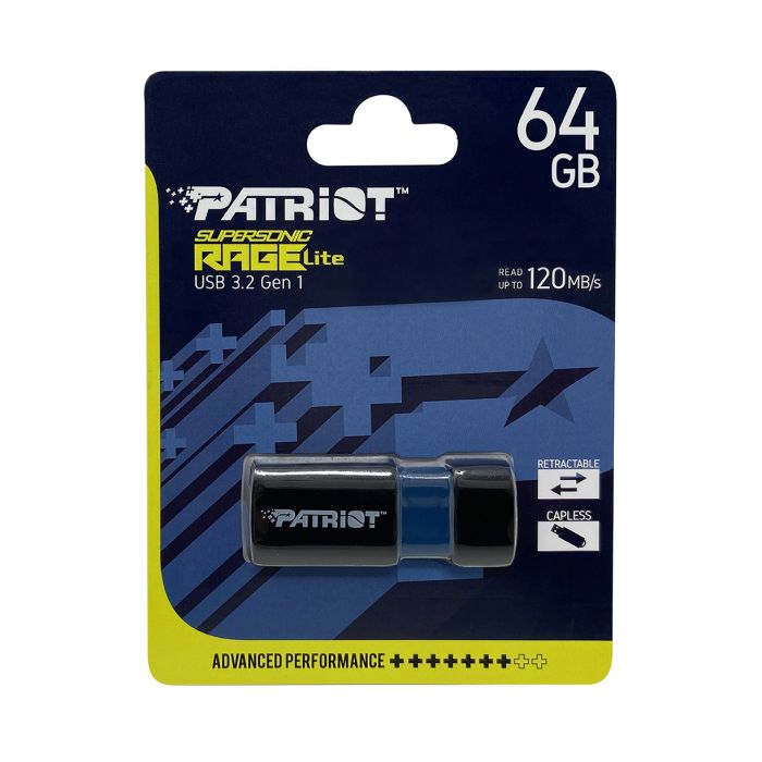 Patriot 64GB 120MB/s Supersonic Rage Lite USB 3.2 spominski ključek Patriot 64GB 120MB/s Supersonic Rage Lite USB 3.2 spominski ključek