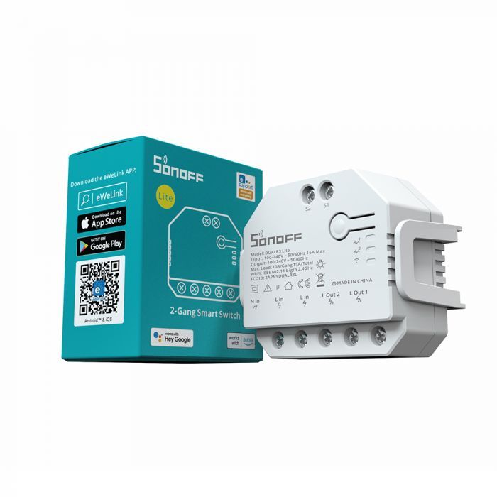 SONOFF pametno stikalo Wi-Fi 2-kanalni, nadzor motorja za rolete DUAL3LITE SONOFF pametno stikalo Wi-Fi 2-kanalni, nadzor motorja za rolete DUAL3LITE