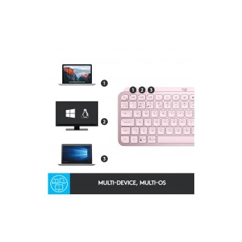 Logitech tipkovnica MX Keys Mini, roza barva, SLO g.