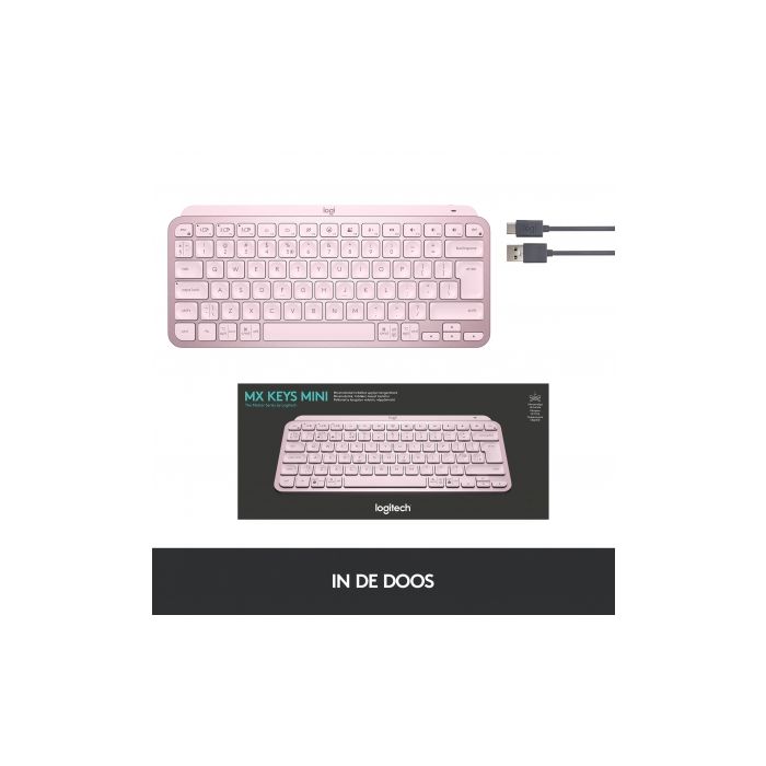 Logitech tipkovnica MX Keys Mini, roza barva, SLO g. Logitech tipkovnica MX Keys Mini, roza barva, SLO g.