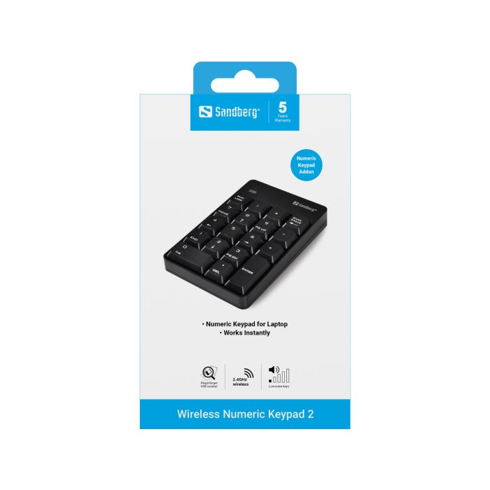 Sandberg Wireless Numeric Keypad 2 brezžična numerična tipkovnica Sandberg Wireless Numeric Keypad 2 brezžična numerična tipkovnica