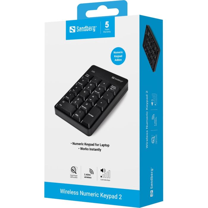 Sandberg Wireless Numeric Keypad 2 brezžična numerična tipkovnica Sandberg Wireless Numeric Keypad 2 brezžična numerična tipkovnica