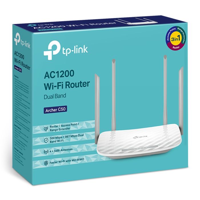 TP-LINK Archer C50 1200Mbps Dual Band brezžični usmerjevalnik TP-LINK Archer C50 1200Mbps Dual Band brezžični usmerjevalnik