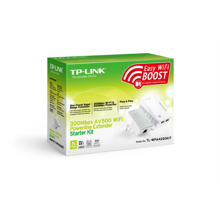 TP-LINK TL-WPA4220KIT 300Mbps AV600 WiFi Powerline Extender Starter Kit TP-LINK TL-WPA4220KIT 300Mbps AV600 WiFi Powerline Extender Starter Kit