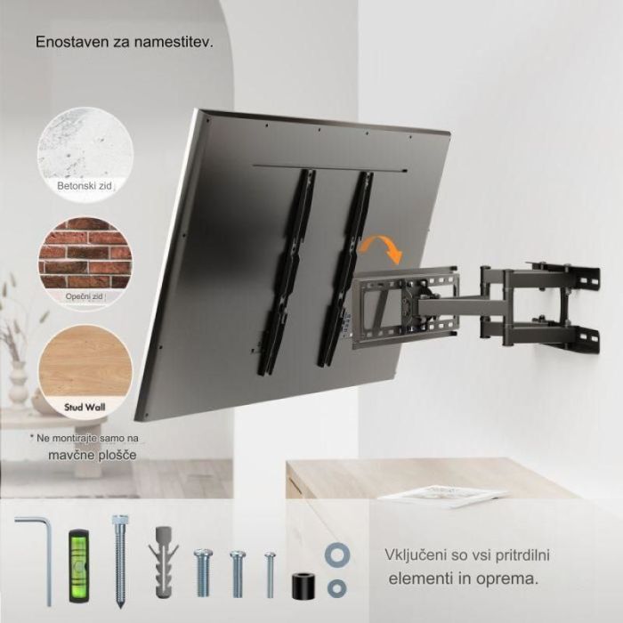 VonHaus 24-56 pregibni TV stenski nosilec do 45kg VonHaus 24-56 pregibni TV stenski nosilec do 45kg