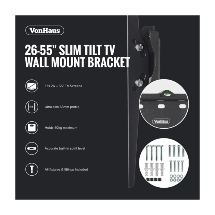 VonHaus 26-55 nagibni TV stenski nosilec do 40kg VonHaus 26-55 nagibni TV stenski nosilec do 40kg