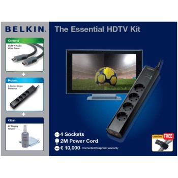 Razdelilec Belkin 2,00m 4x230V AV +kabel HDMI+Čistilo za TV (100ml)+vezice (F5Z0228ab)