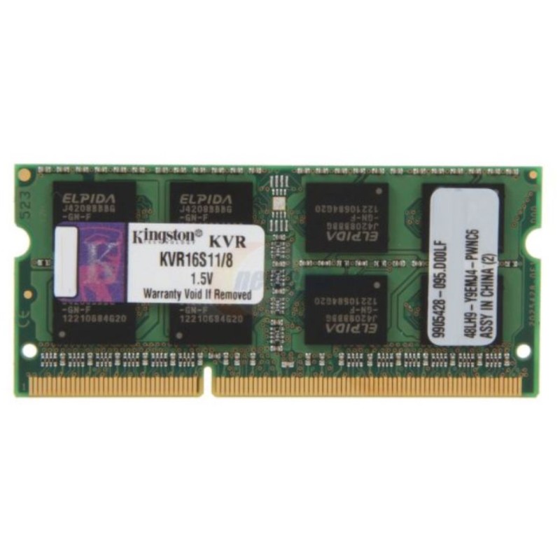 SO-DIMM DDR3 8GB 1600MHz CL11 Single (1x8GB) Kingston (KVR16S11/8) KINGSTON SO-DIMM DDR3 8GB 1600MHz CL11 Single (1x8GB) Kingston (KVR16S11/8)