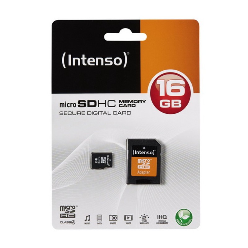 Spominska kartica SDHC-Micro 16GB Intenso 90MB/s 90MB/s U1 UHS-I (3423470) adapter INTENSO Spominska kartica SDHC-Micro 16GB Intenso 90MB/s 90MB/s U1 UHS-I (3423470) adapter